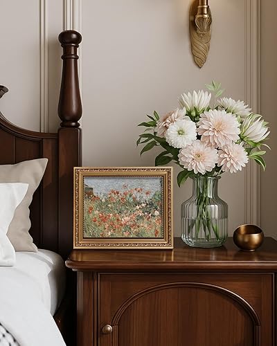 Miniatura 4 de ARPEOTCY Arte de Pared Vintage con Marco Dorado, Paisaje Retro de Jardines y Cielo, 20x25 cm Pequeños Cuadros en Lienzo con Marco Antiguo, Pinturas