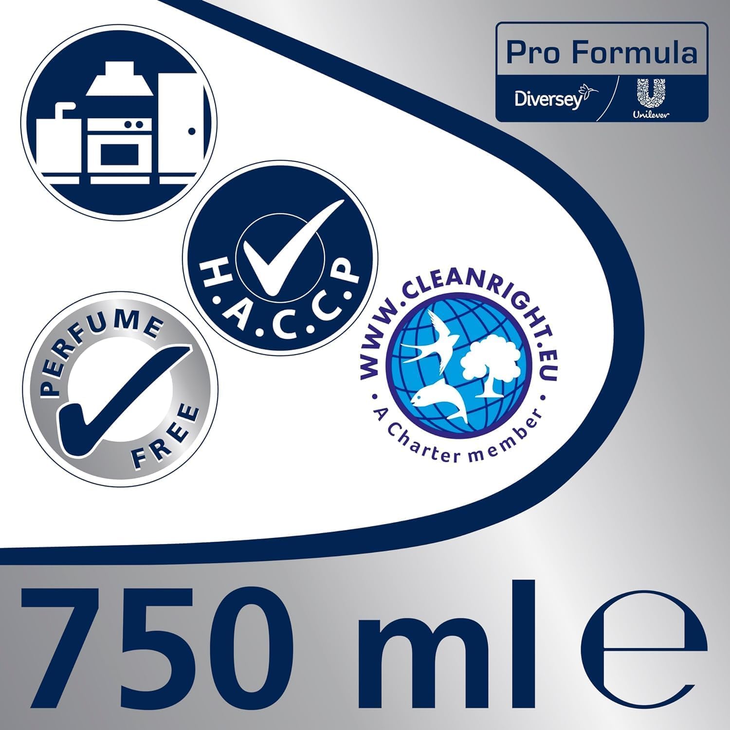 Cif Professional Fettlöser, anwendungsfertig, parfümfrei, aluminiumverträglich, geeignet für Lebensmittelbereiche, 6 x 0,75 Liter Sprühflaschen