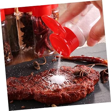 SHOWERORO Mini Spice Shakers - 30Pcs Red Plastic Seasoning Bottles with Airtight Seal for Kitchen and Bbq Perfect for Storing Spices and Condiments