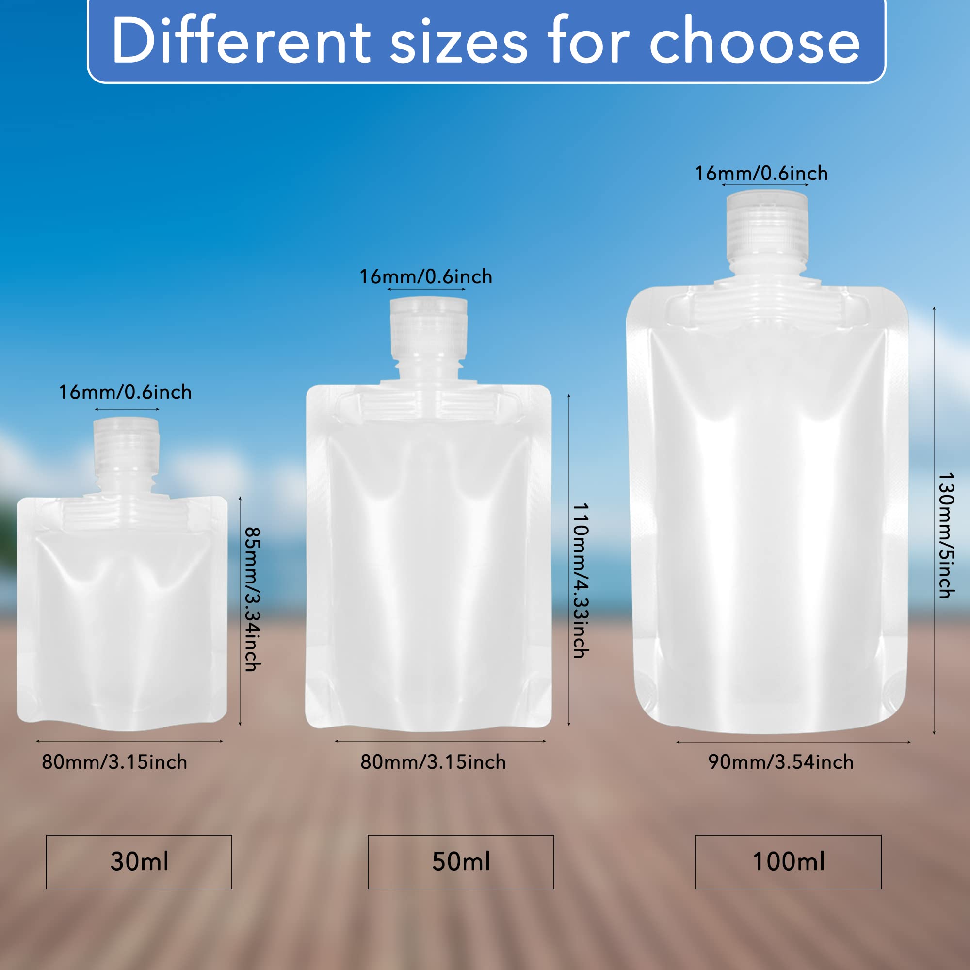3 rozmiary, 30 ml/50 ml/100 ml, rozmiar podróżny, do wielokrotnego napełniania, pusta, torba na przybory toaletowe, balsam, szampon, żel pod prysznic, worek do wyciskania, szczelny pojemnik
