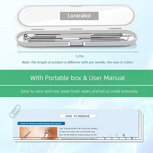 Miniatura 7 de 5 piezas extractor de comedona removedor de puntos negros kit de pinzas curvadas de puntos negros kit profesional de herramientas de eliminación de