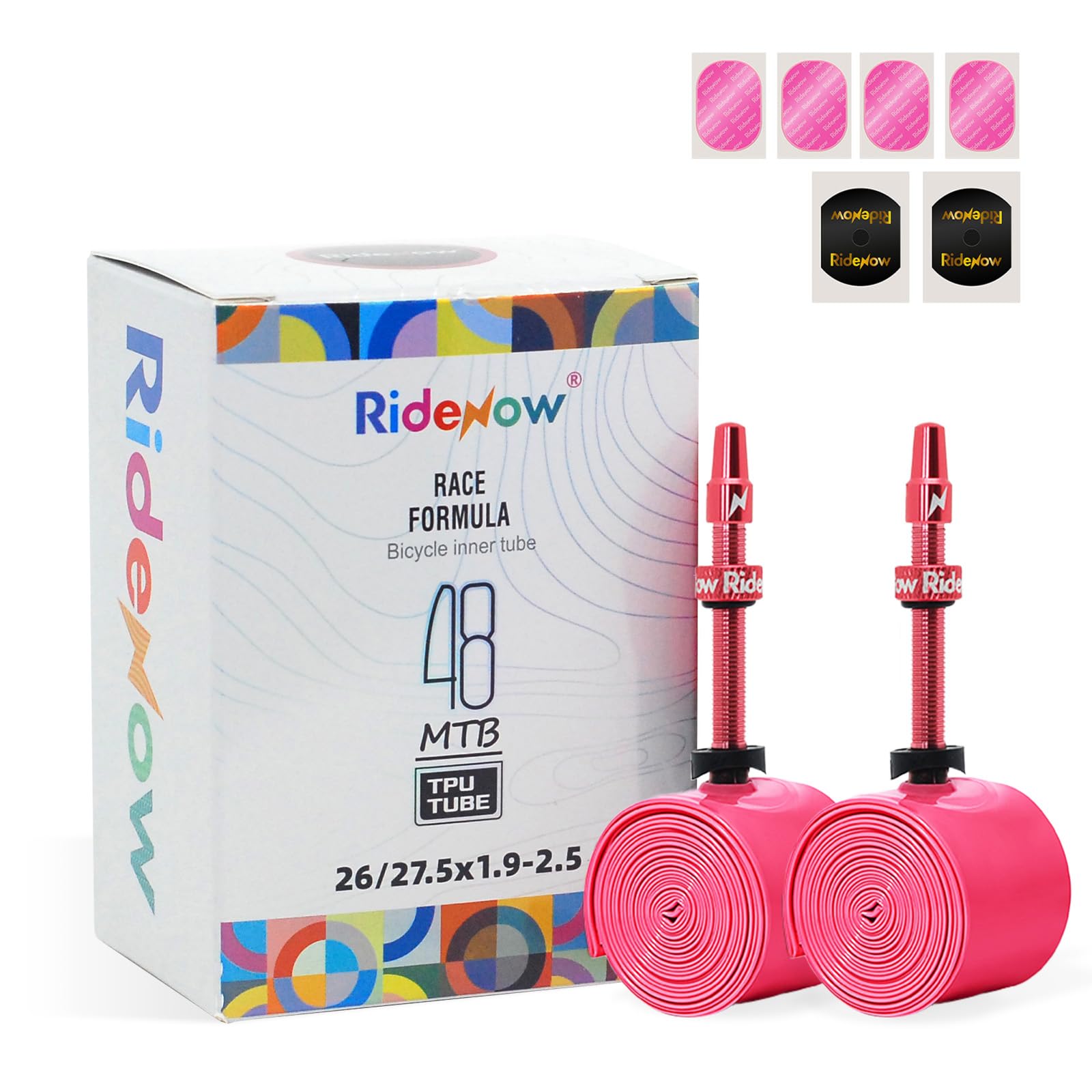 RideNow Tubo de TPU compatible con bicicleta de montaña eléctrica, 26 pulgadas, 27,5 pulgadas, 29 pulgadas, 2 unidades de tubo ultraligero con válvula Presta de 45 mm