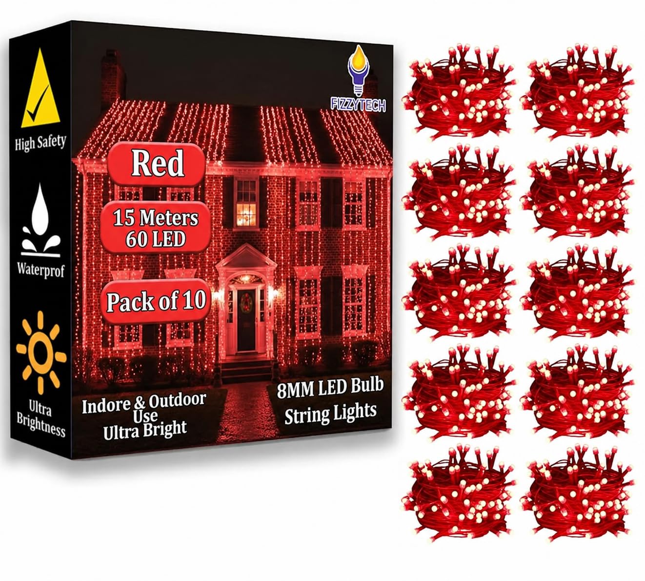 Fairy String Lights - 60 LED 15m Warm White -11