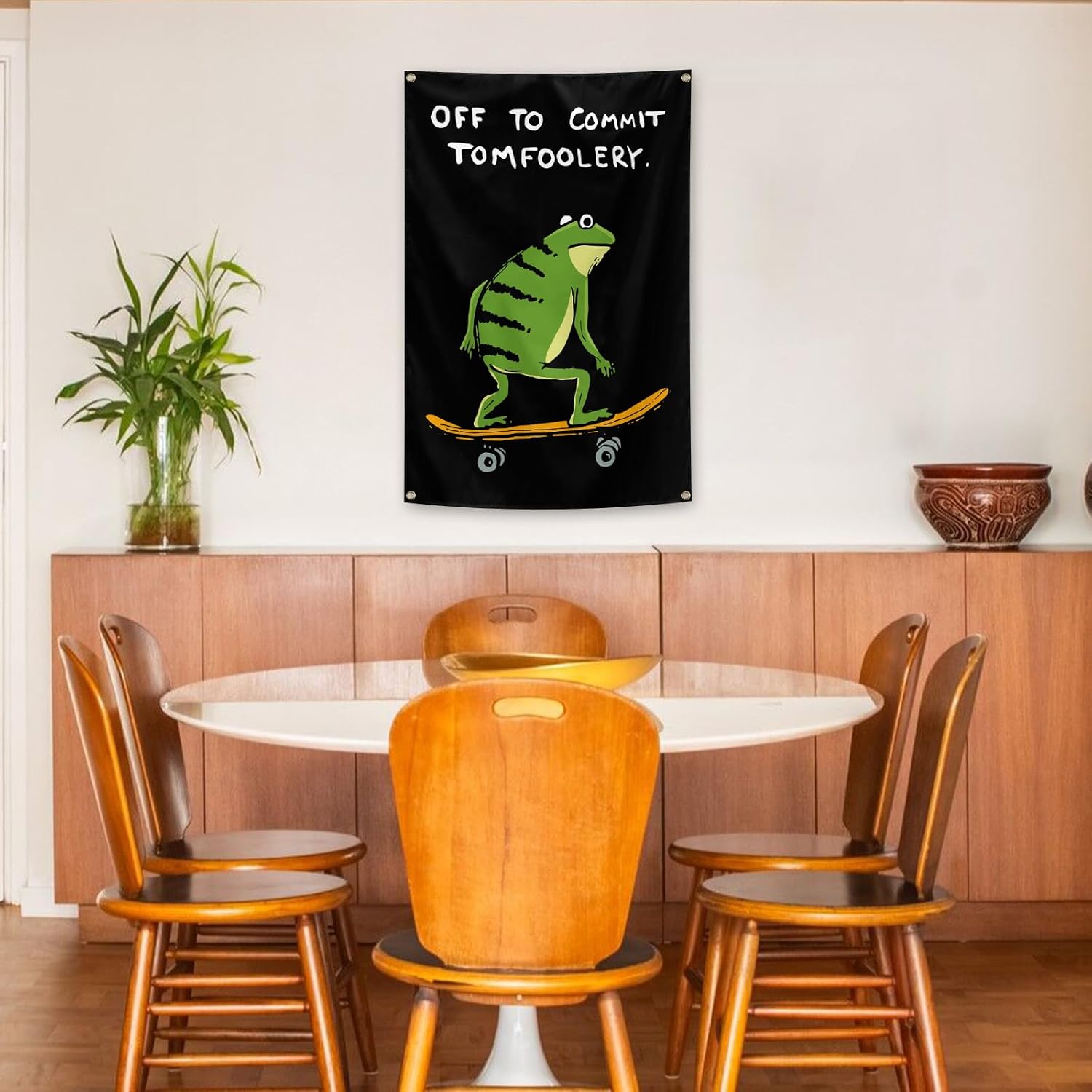 verrlia Funny Minimalism Off To Commit Tomfoolery Tapestry 2x3 Feet Wall Hanging Tapestry for Bedroom Bathroom College Dorm Wall Decor