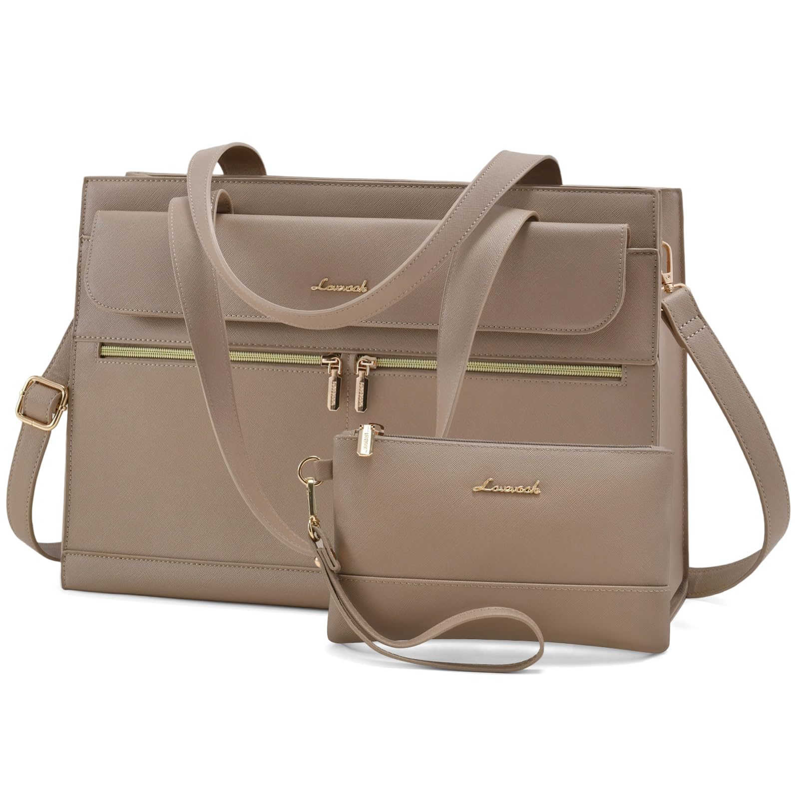 Laptop Bag for Women Leather Laptop Tote Bag Large Computer Bag Waterproof Business Office Work Bag