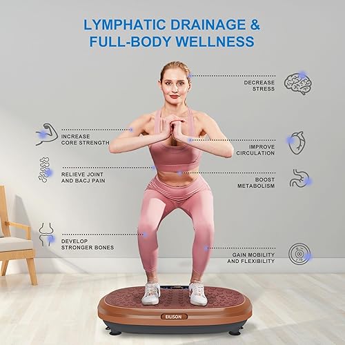 Miniatura 7 de EILISON FitMax 3D XL - Máquina de ejercicio con placa de vibración para entrenamiento de cuerpo entero con bandas de bucle, máquina de drenaje