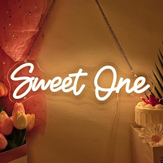 Britrio Sweet One Neon Sign Baby Shower Girl Boy 1st Birthday Party Decor