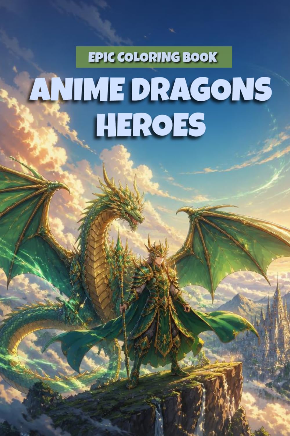 ANIME DRAGONS COLORING BOOK: Epic Dragon Coloring Pages for Kids Ages 8–12
