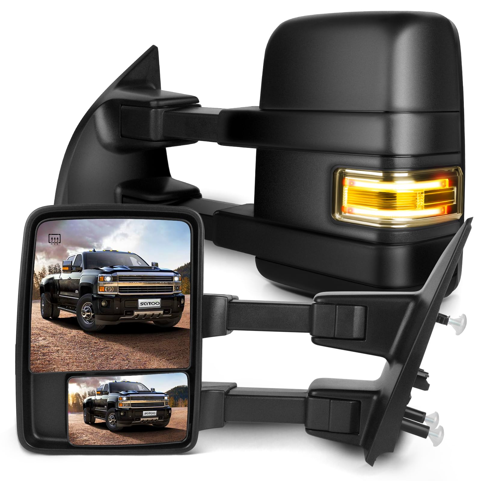 SCITOO Tow Mirrors Fit for Ford for F150 2004-2014 Left and Right Power