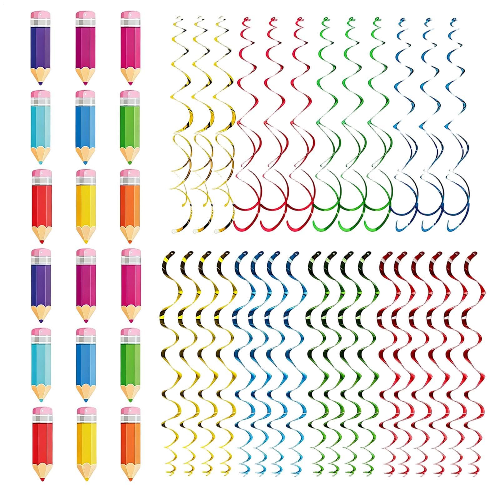 Décorations tourbillons crayon pour égayer une salle de classe ou une fête d'enfants