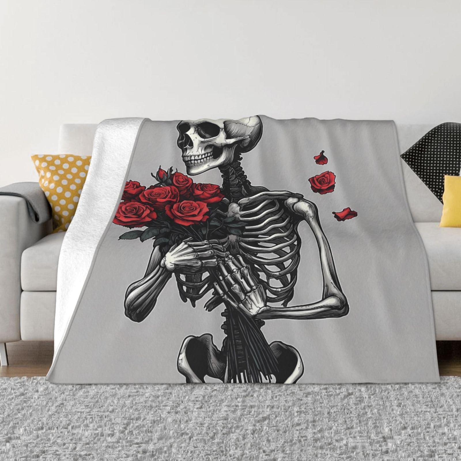 Couverture en polaire douce tête de mort Mexpekil 76x102cm