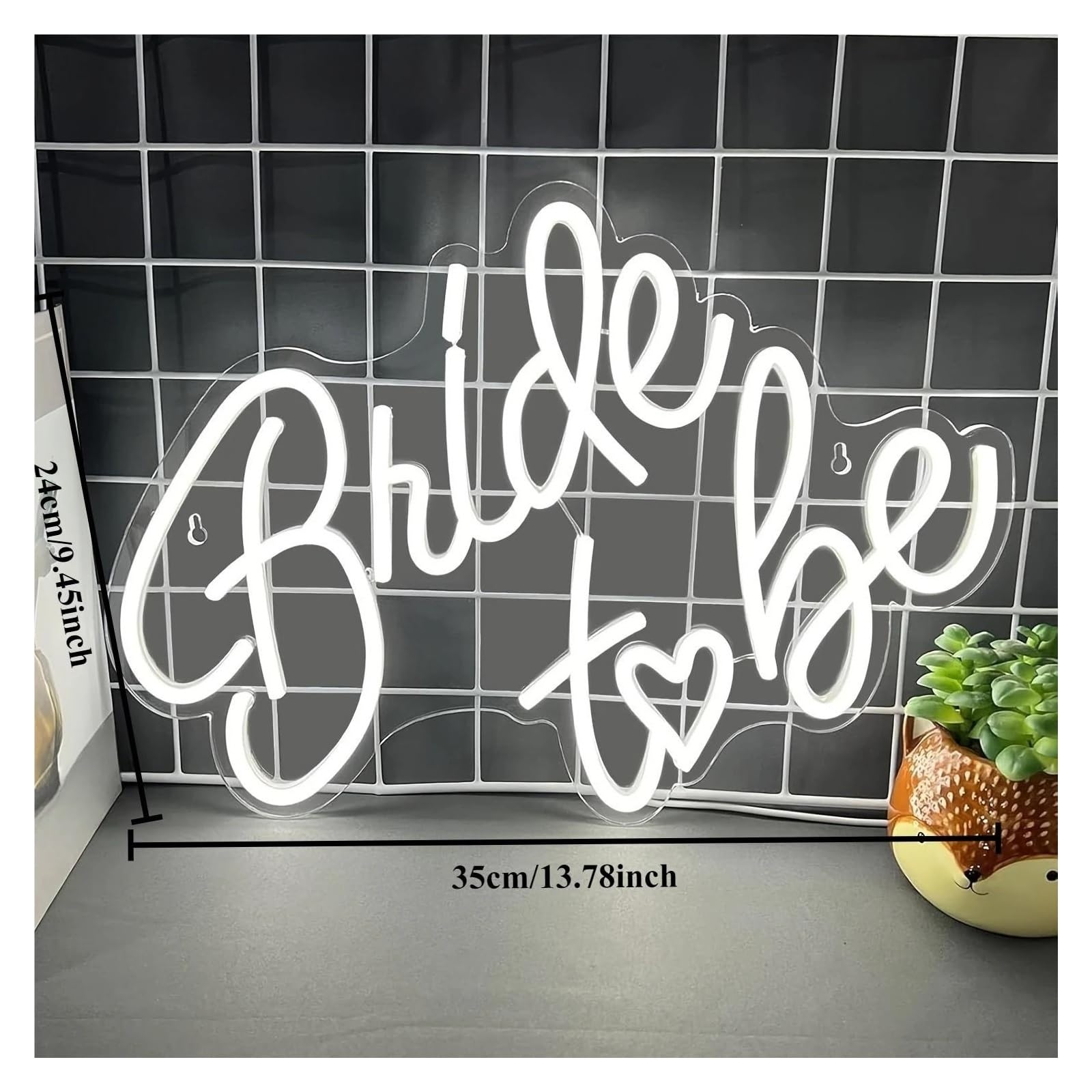 Wiszące neony artystyczne Bride To Be Neon Sign LED Light Dimmable USB Powered For Wedding Engagement Home Wall Decor 35cmx24cm