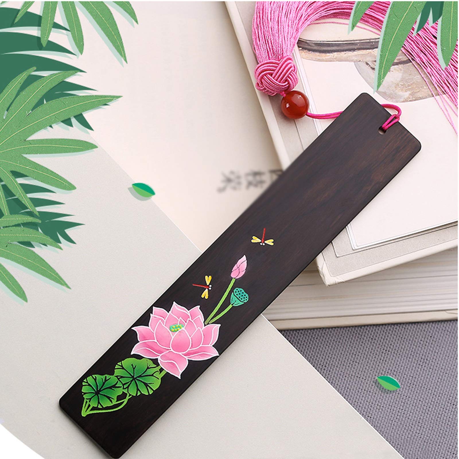 Lesezeichen Einzigartige Geschenke - handgemachtes Naturholz-Lesezeichen mit Quaste chinesischer Stil handgemalte hölzerne Lesezeichen kreative und praktische Geschenke Buch Markierungen