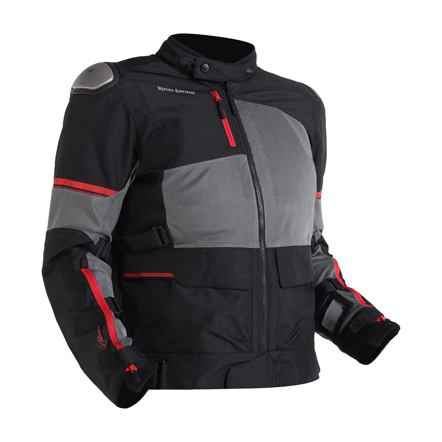 Royal Enfield Crossroader V2 Riding Jacket | Protectors: RE Ergo Pro-Tech CE Level 2- Elbows & Shoulders with Titanium sliders | CE Level 2 Back protector | CE Level 1 chest protectors | DARK GREY XL-image-22