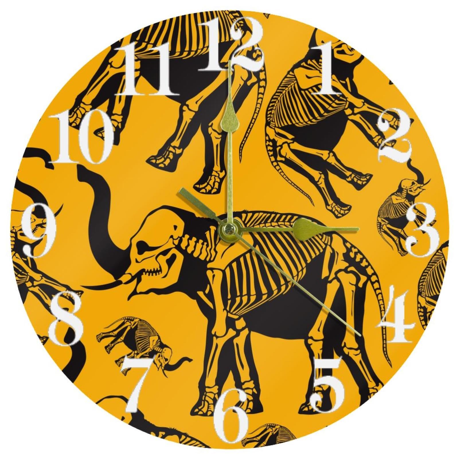 Horloge murale squelette d'éléphant au design de quartz supérieur