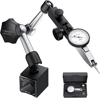 Neoteck 0-0.03" Dial Test Indicator Set with 90lb Magnetic Base, 0.0005" Accuracy, Dovetail Clamps & Case for Precision Machine Setup