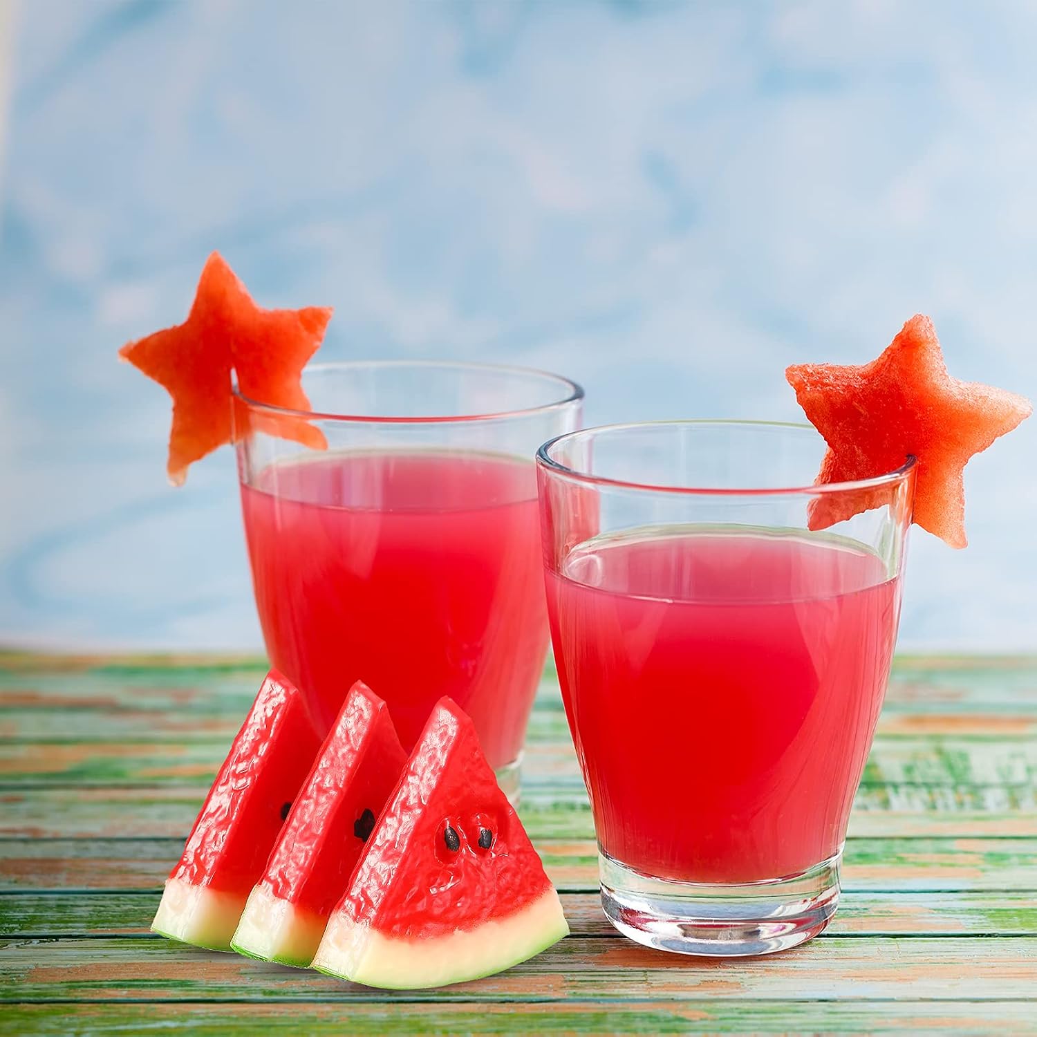 MTLEE 18 Pieces Fake Watermelon Slices Mini Fake Watermelon Decor Artificial Watermelon Realistic Simulation Artificial Fruit Decoration Watermelon Decor for Home Kitchen Party Decor Photography Prop