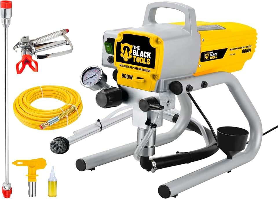 Máquina de Pintura Airless The Black Tools TMA900 – 900W 3.300 PSI Profissional 110V/220V com Mangueira 10m e Pistola (220V)