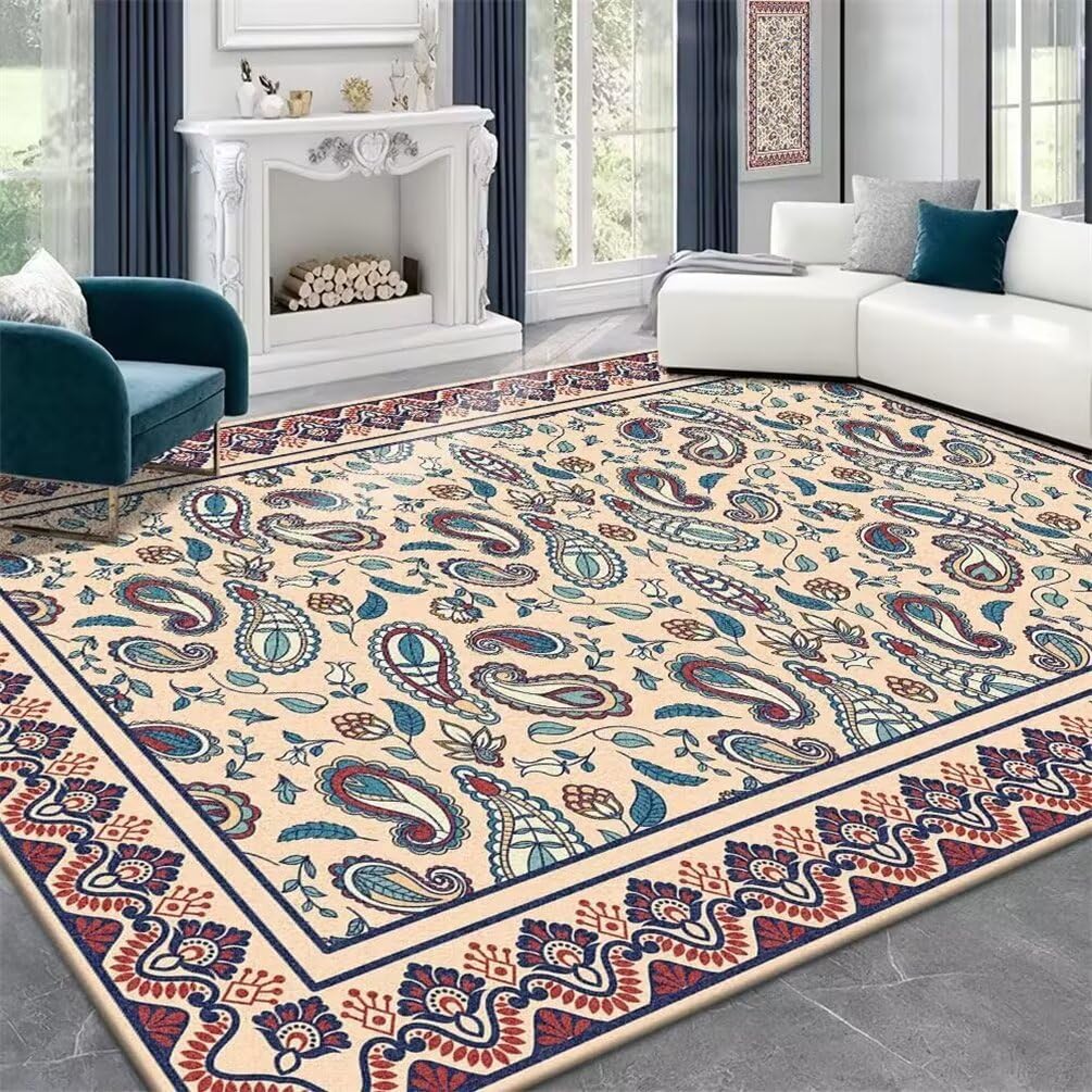 Tapis de cuisine floral bleu 100x160 cm pour embellir votre entrée et salon