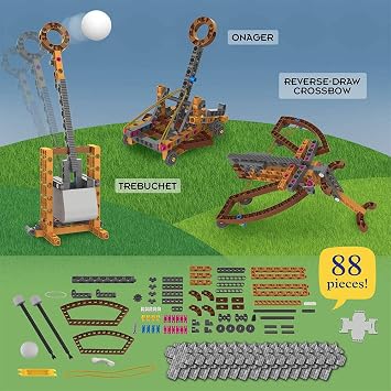 Thames & Kosmos Catapult Engineering Kit | Build 6 Medieval Machines | STEM Toy for Kids Age 8+ | Learn Mechanical Physics & Engineering | Safe Foam Balls & Soft-Tipped Projectiles