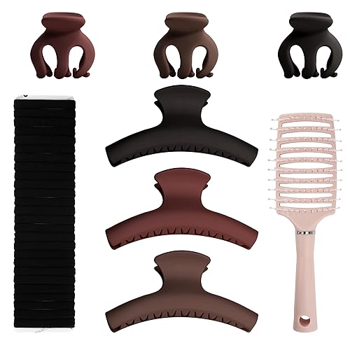 Dark Tones Hair Accessories Set - 3 Large Hair Claw