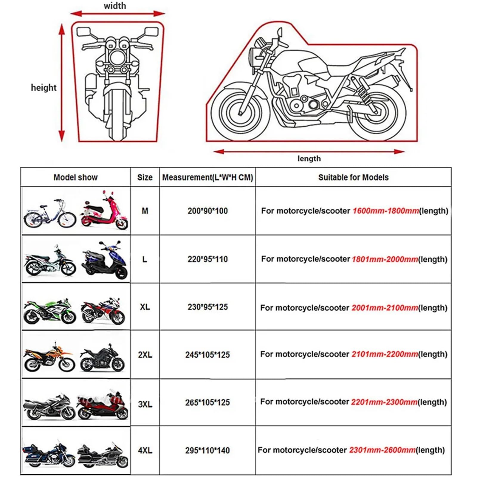 Cubre Moto Impermeable Cubierta impermeable for motocicleta, cubierta for motocicleta for todas las estaciones, protección UV a prueba de polvo for interiores y exteriores, cubierta for lluvia for Mot