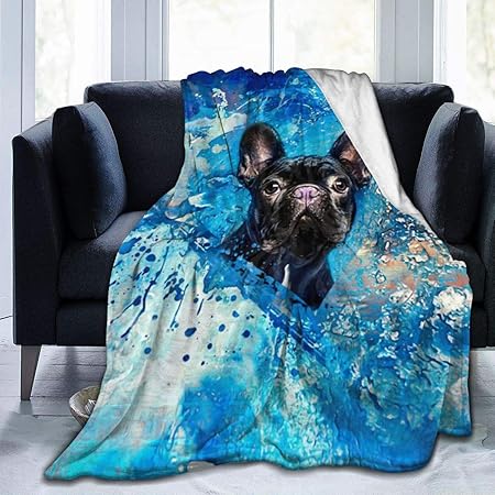 Flannel Blanket French Bulldog Throw Blanket Flannel Fleece Luxury