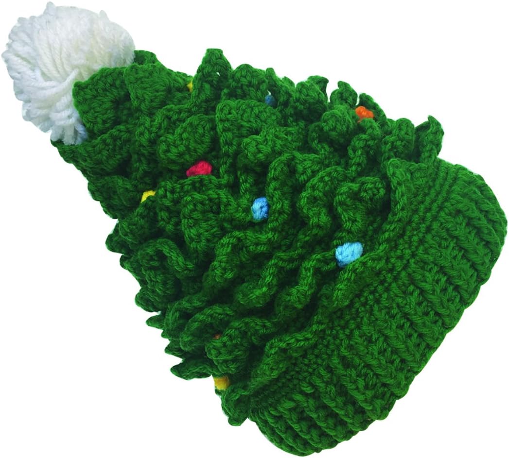 Kafeimali Baby Christmas Tree Knit Hat Green Red Crochet Beanie Reindeer Caps