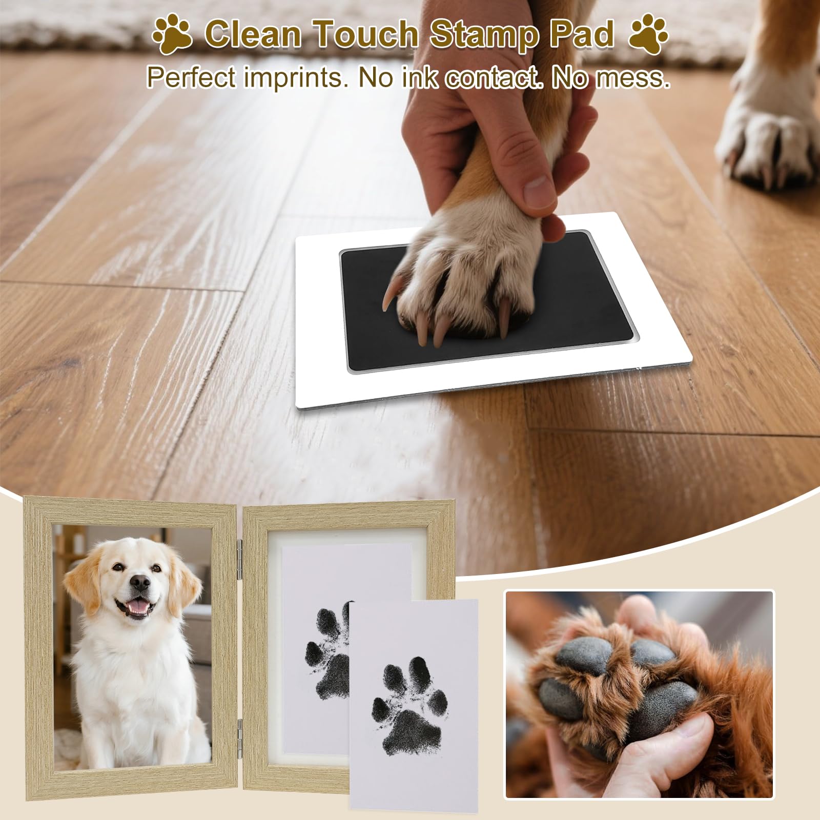 SahCognitual Pet Paw Print Kit for Dogs Dog Paw Print Kit, Baby Footprint Handprint Kit 0-6 Months - Image 3