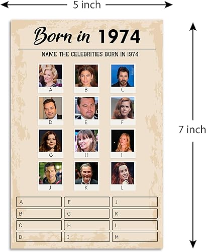 Miniatura 2 de QUPT Juegos de fiesta de 50 cumpleaños, juego de 5 actividades para 10 invitados, paquete de juegos nacidos en 1973, suministros de fiesta de