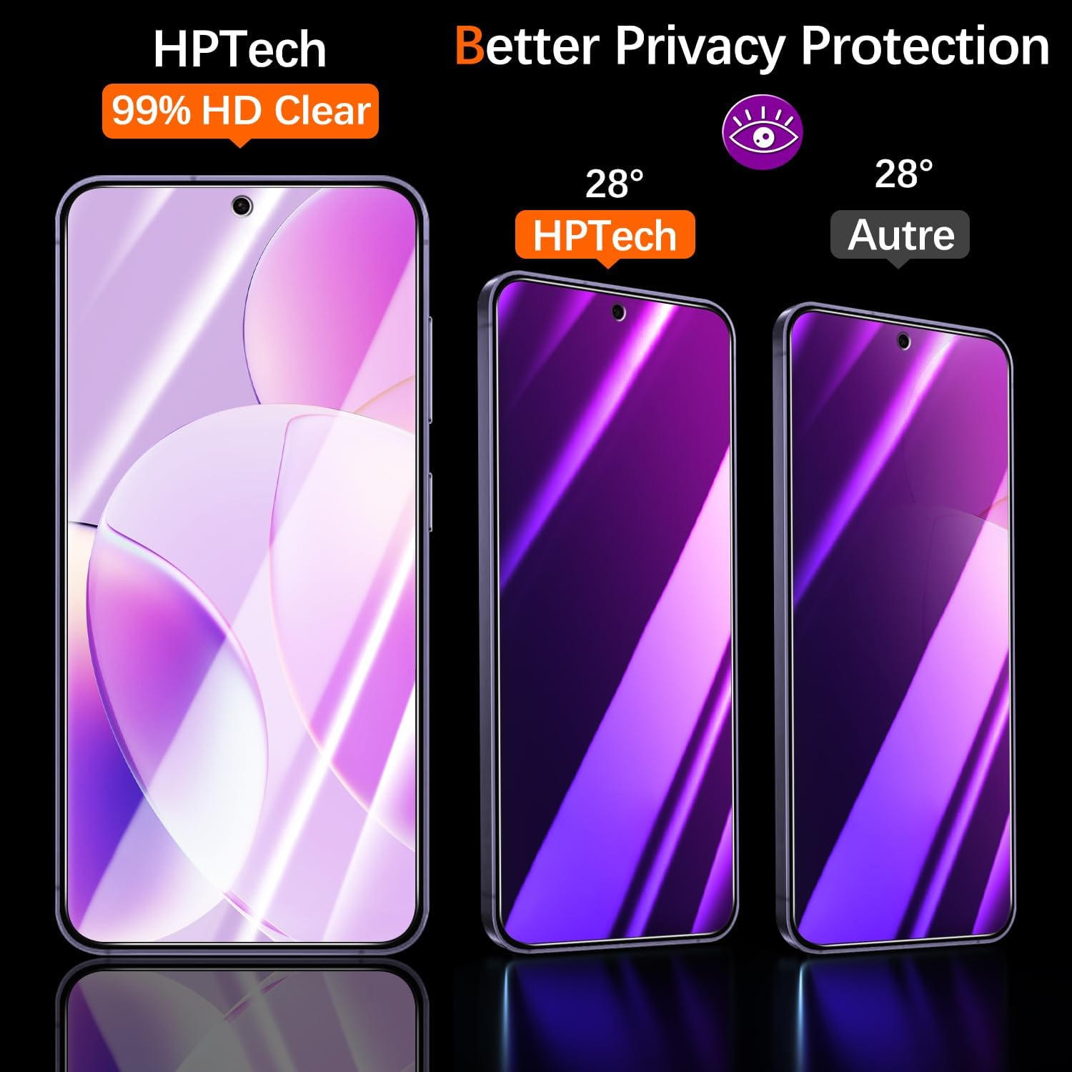 2 Pack Privacy Screen Protector for Samsung Galaxy S24 Plus/S25 Plus image 2