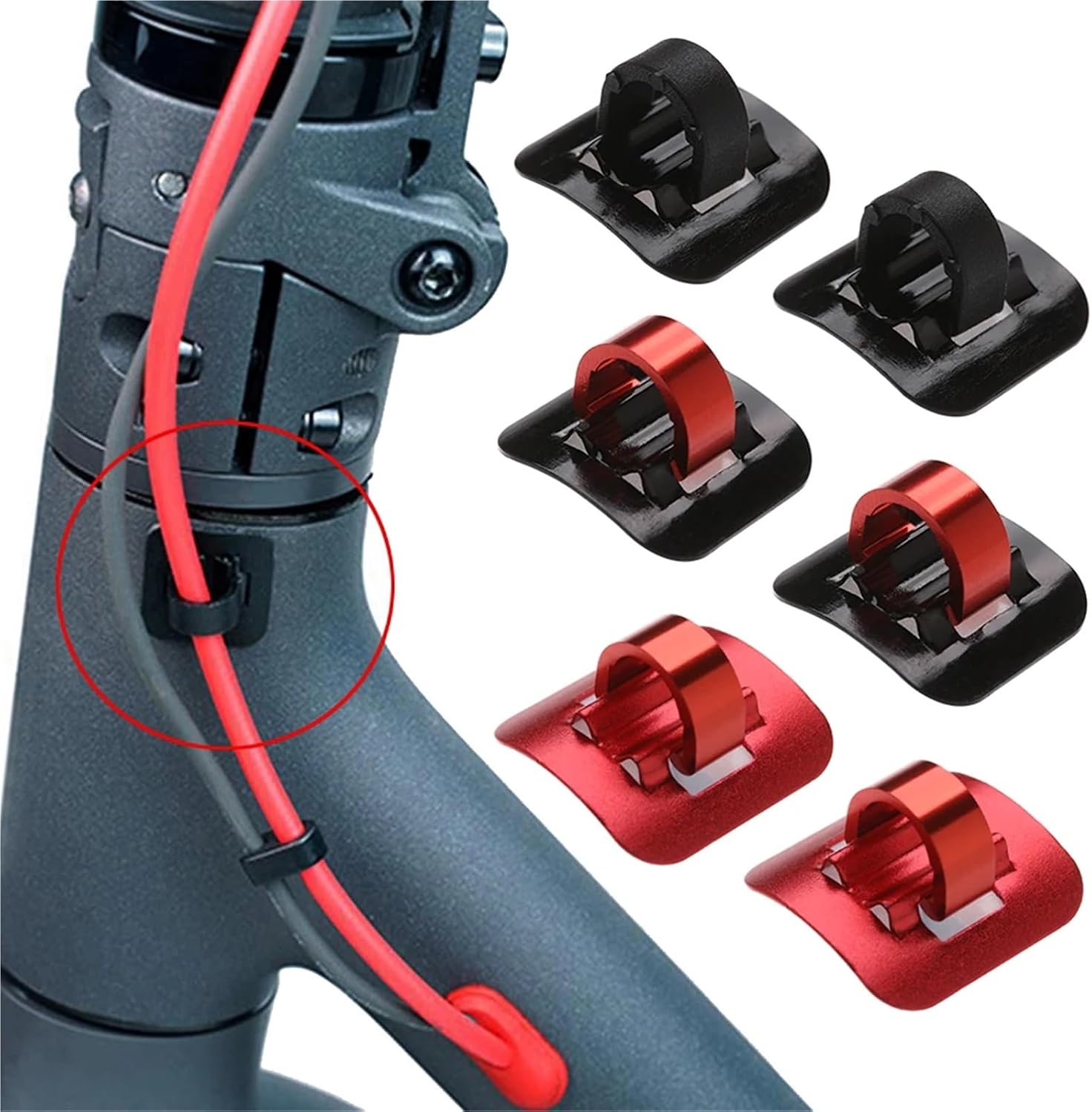 Bike Cable Clips 40PCS Bike Oil Tube Fixed Clamp Scooter Bicycle Brake Shifter Adapter C Shape Cable Tie Buckle Frame Housing Wire Clip