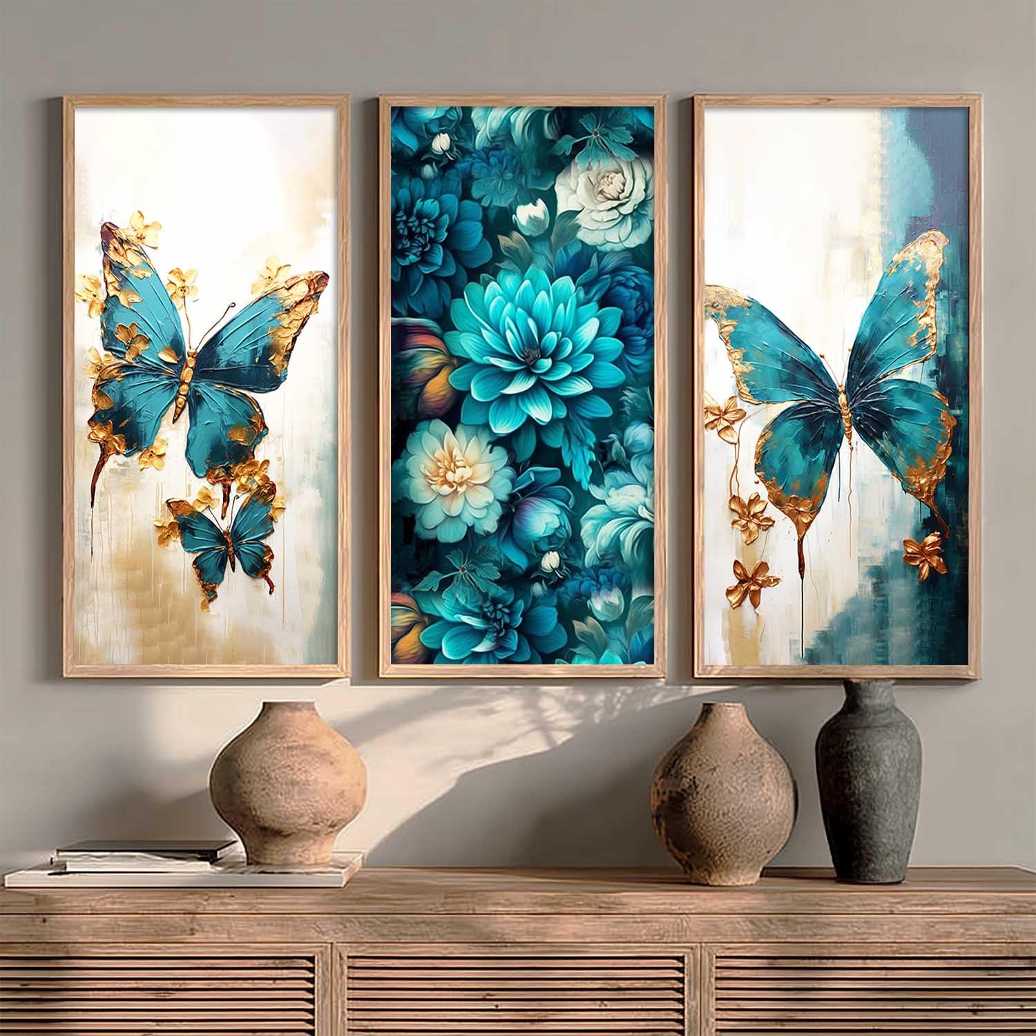 Modern Wall Art Paintings - Set of 3 -1 Modern Wall Art Paintings - Set of 3 -1