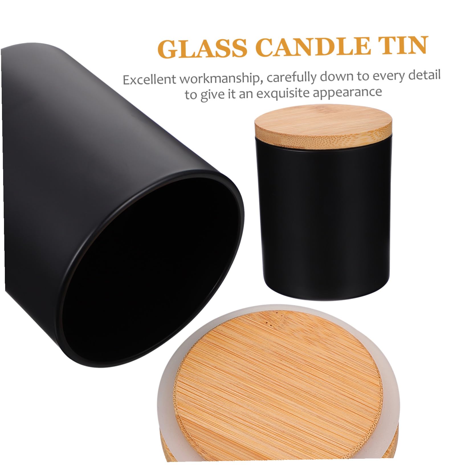 HAPINARY Aromakerzenglas aus Glas mit Deckel für Duftkerzen | Schwarz, Selbstgemacht Kerzendose für Selbstgemacht Candle Making und Büro, Schlichtes Design im 4 Stück-pack
