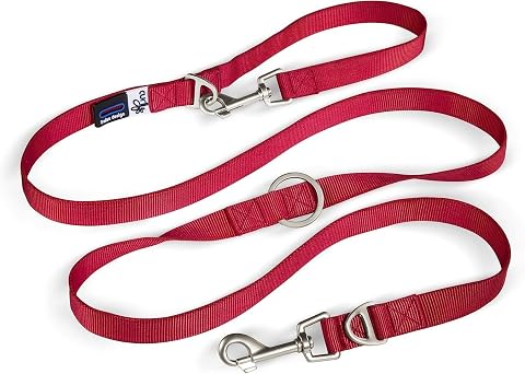 CURLI ADJUSTABLE LEASH NYLON RED M