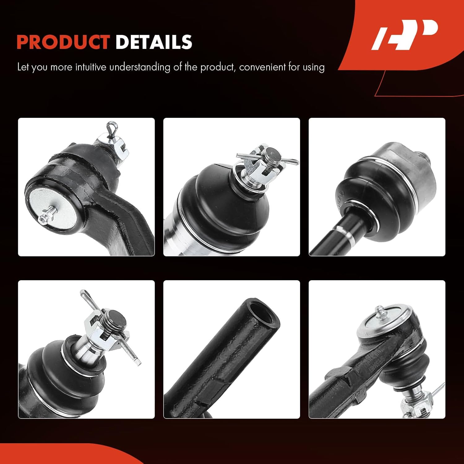 A-Premium Set of 9, Front Upper Lower Ball Joint, Inner Outer Tie Rod End, Idler Arm, Compatible with Dodge Durango 1998-1999, Dakota 1997-1999, 4WD Only