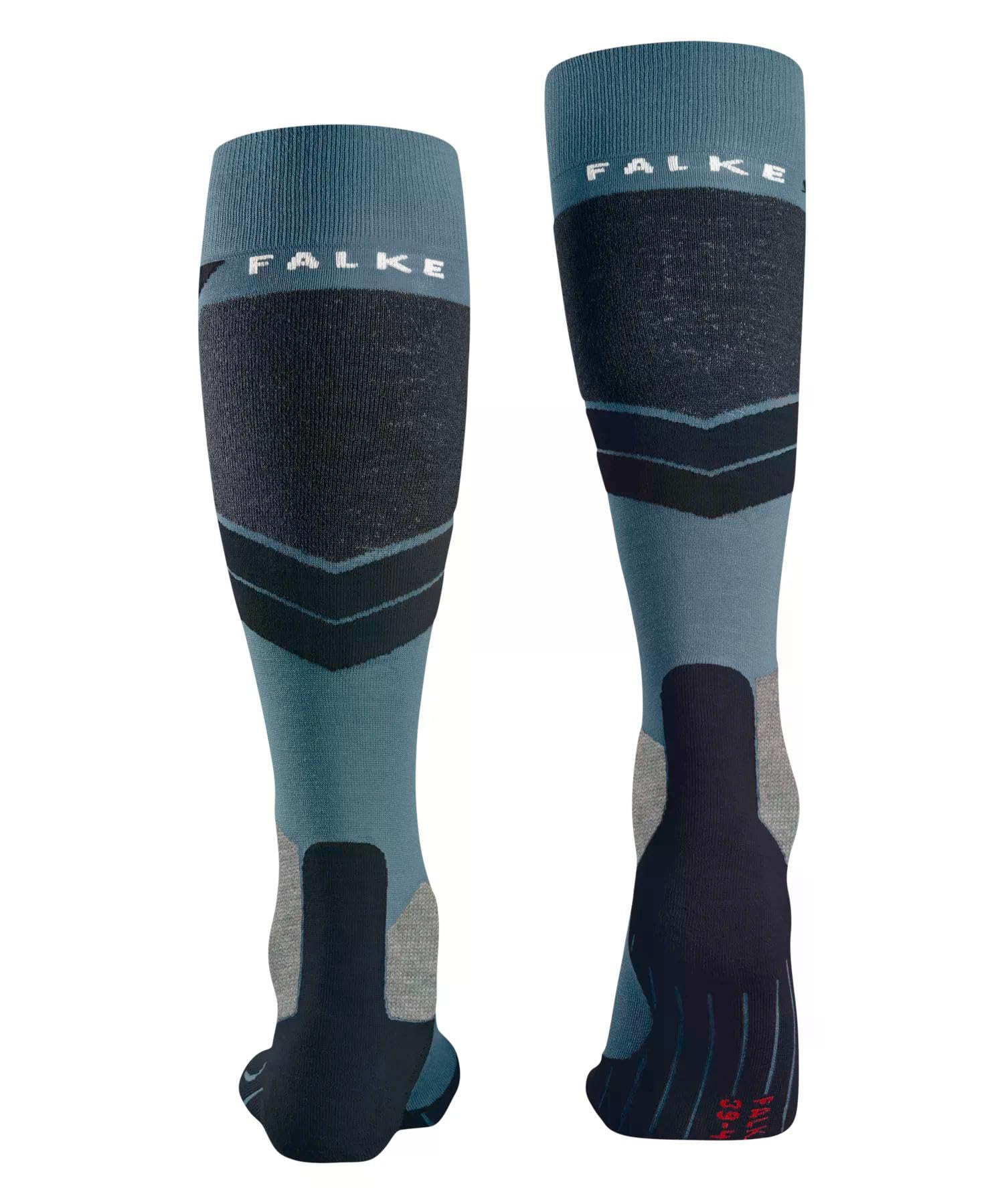 FALKE Herren Skisocken SK4 Advanced M Kh Wolle Funktionsmaterial warm dünn 1 Paar, Blau Smoke Blue 6085, 44-45 – Ansicht 2