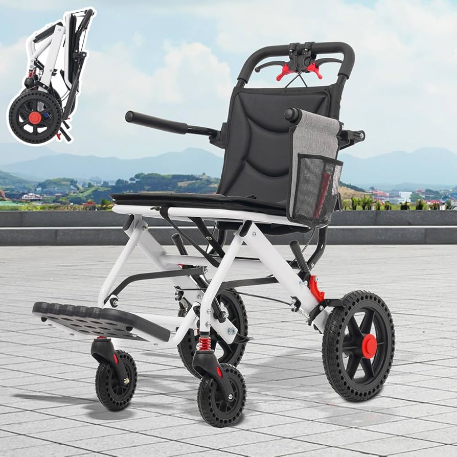 【機内持ち可能　軽い】アルミ製車椅子　折りたたみ可能　耐荷重100kg Amazon | 車椅子 介護用 アルミ製 軽量 機内持ち込み 自立可能 介助