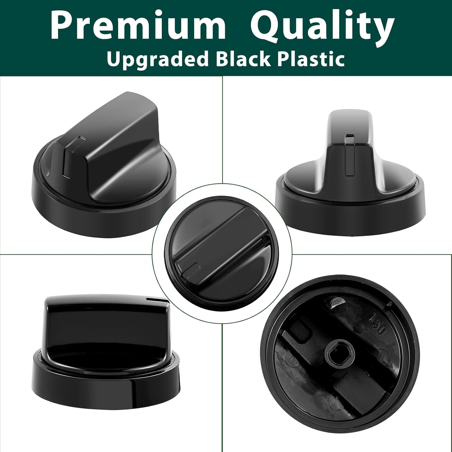 WB03X24904 Stove Knobs Cooktop Replacement Parts for GE Cooktop Range Adora Electric Oven Black JB625RK4SS Control Burner JB625RK8SS Stove Top Knobs 5 Pcs