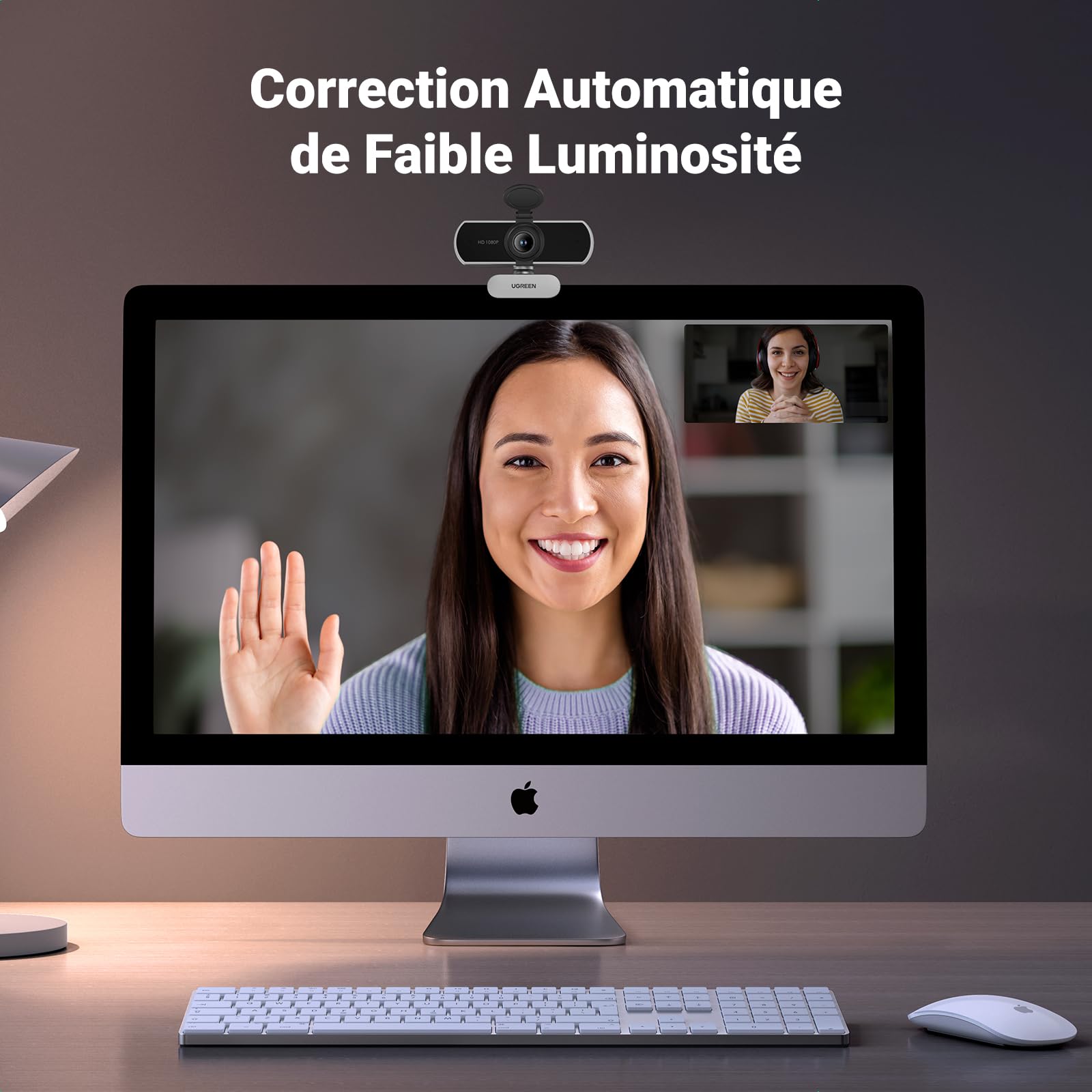 Aurolumiz Webcam 1080P FHD Avec Double Protection Confidentialité