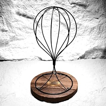 Retro Combat Helmet Base Ventilated Wicking Bracket Hat Rest Support Bracket Boxing Head Protector Display Stand, Sturdy Metal Hat and Wig Holder - Stable Base
