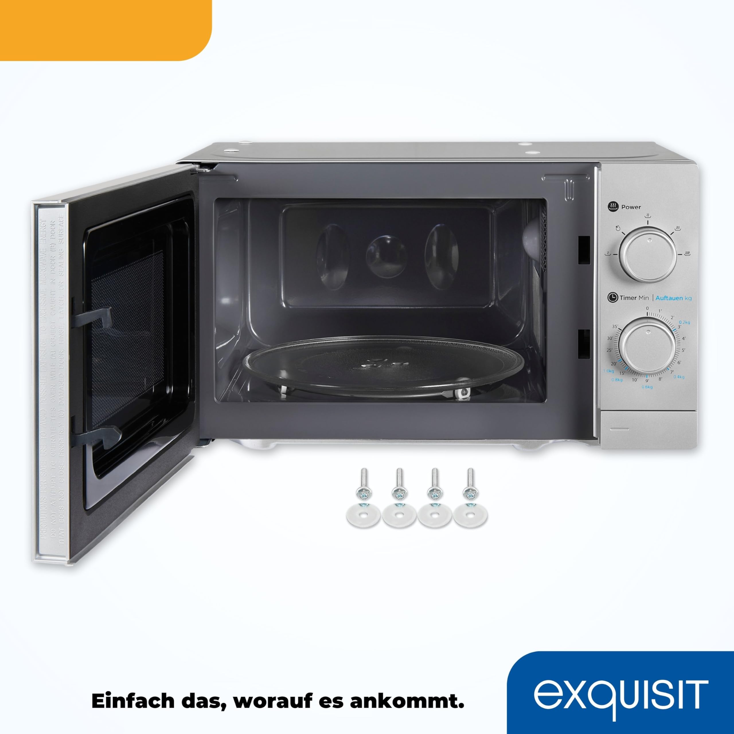 Exquisit Unterbau Mikrowelle WP 700 J17-3 - Mikrowelle unterbaufähig, Silber
