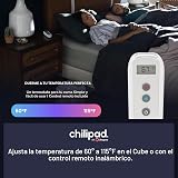 Sistema de Enfriamiento de Cama Chilipad Cube - Cubrecolchón con Refrigeración y Calefacción, Temperatura Individual de Zona Dual, Mejora del Sueño Fresco, Rango de Temperatura de 60-115°F, Tamaño WE