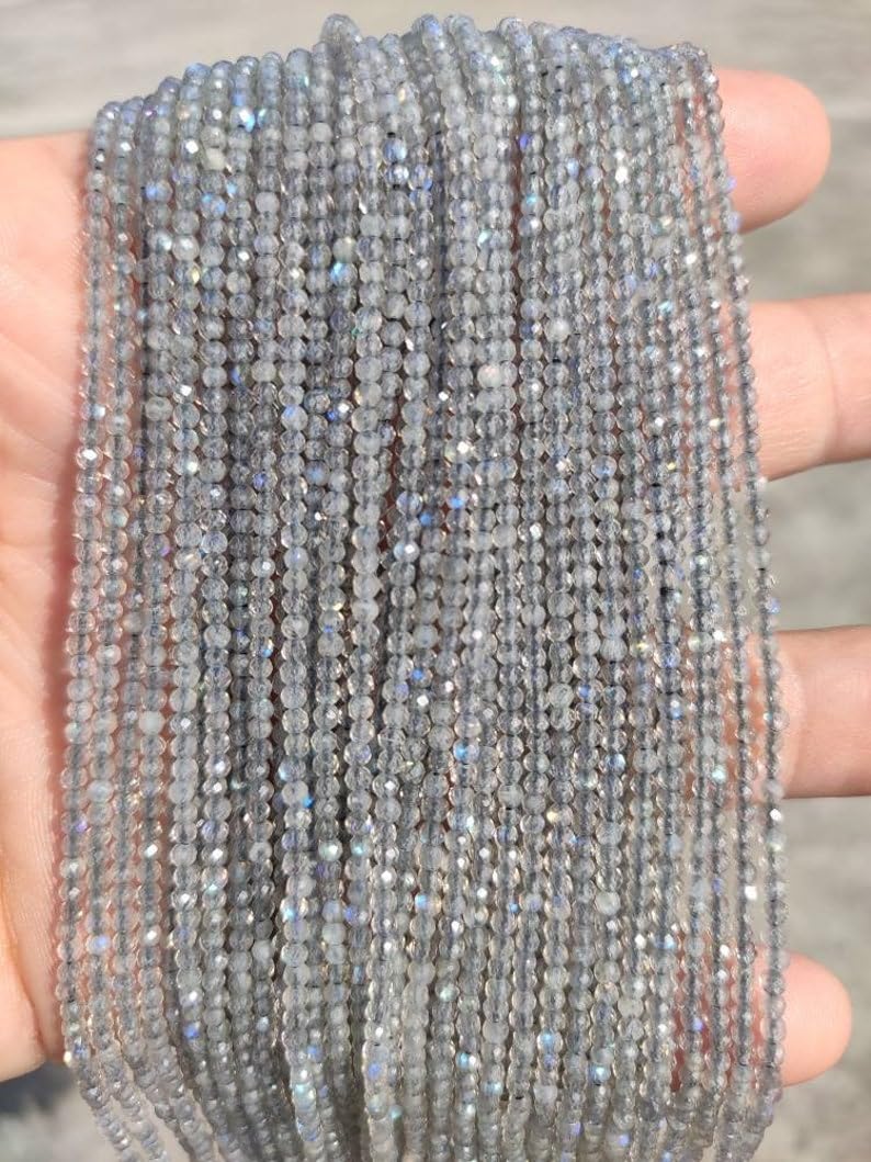 Labradorite naturelle perles à facettes 2mm pour fabrication bijoux collier bracelet