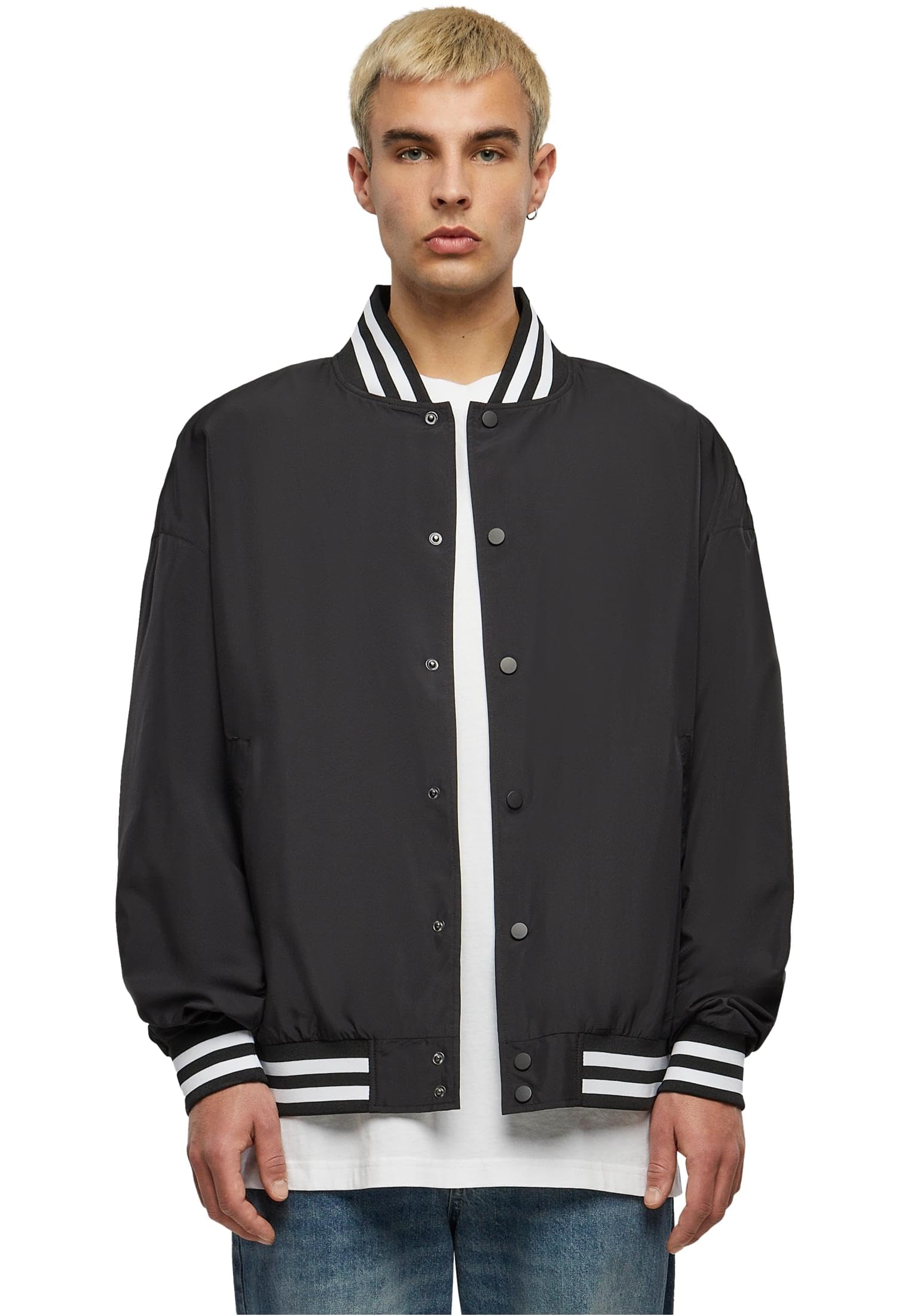 Build your Brand Light College Jacket Chaqueta, Negro, 5XL para Hombre