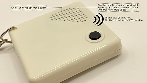 Miniatura 3 de Llavero de reloj despertador portátil que habla, tamaño mini con modo de sueño, para baja visión y ancianos (pilas incluidas)