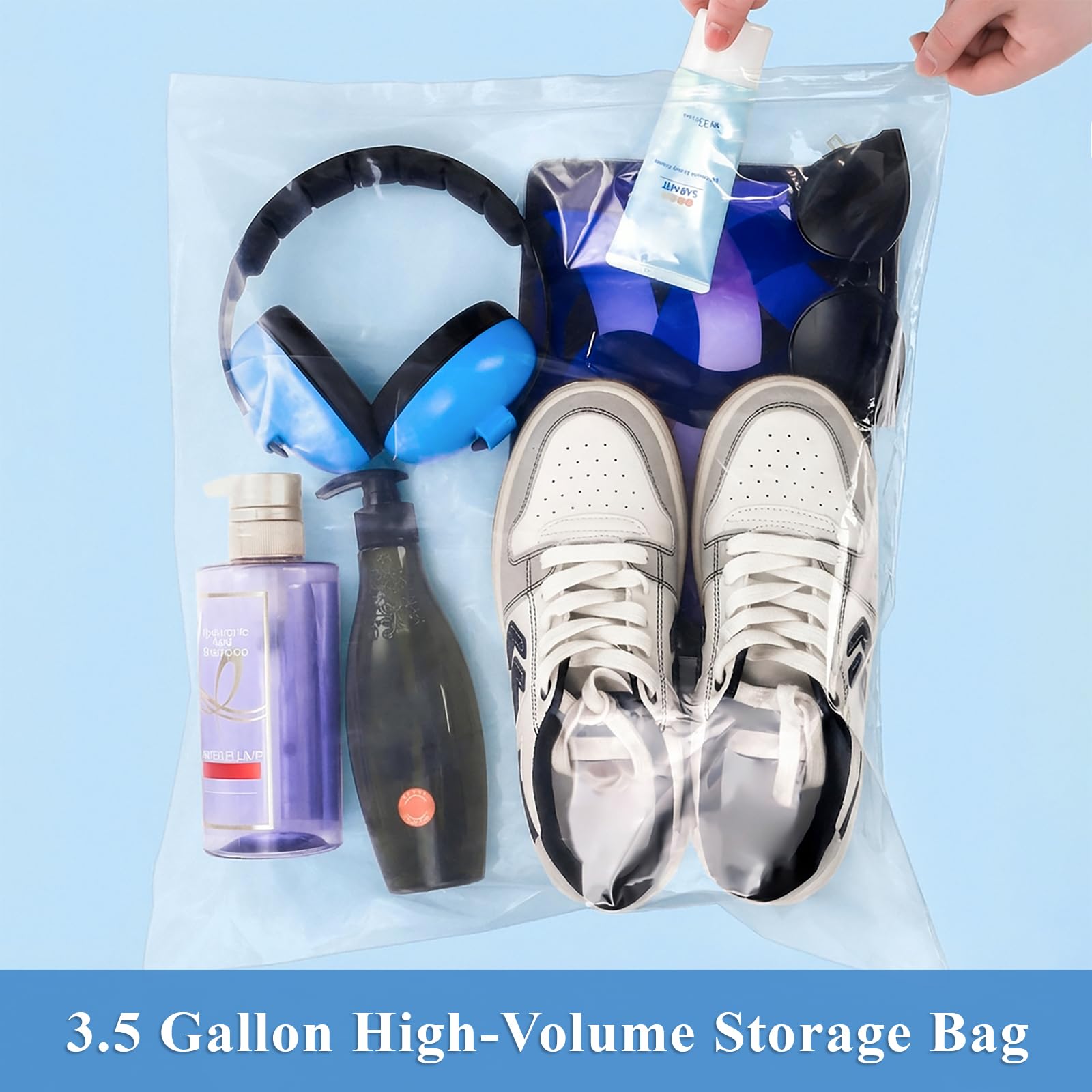 Elsjoy 80 Stück 45 x 40cm Druckverschlussbeutel zip beutel, Groß Wiederverschließbare Plastikbeutel, Wasserdichte Gefrostet Zip Tüten für Kleidung, Reisen, Lebensmittel