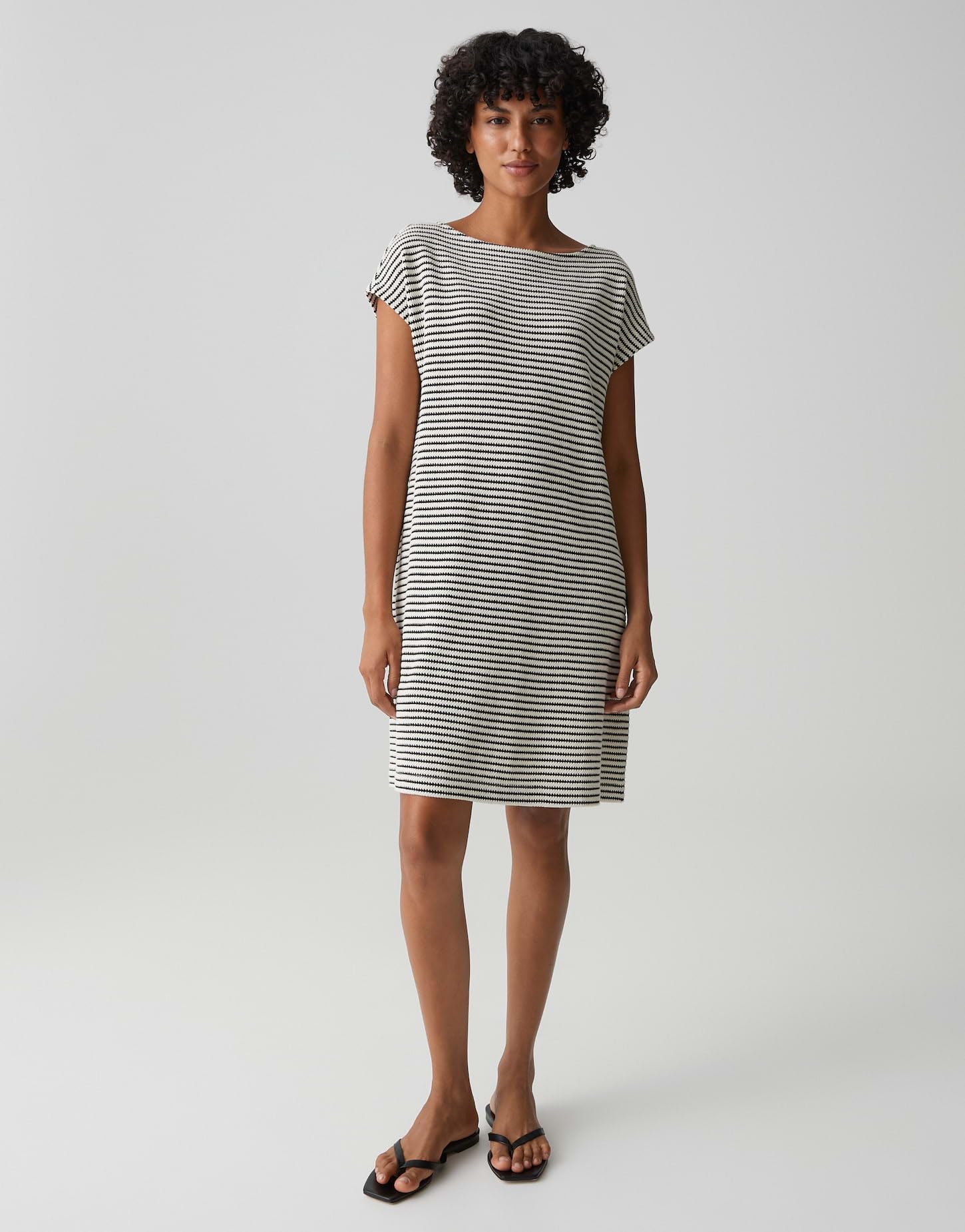 OPUS Damen Minikleid | Sommerliches Strickkleid in Streifenoptik