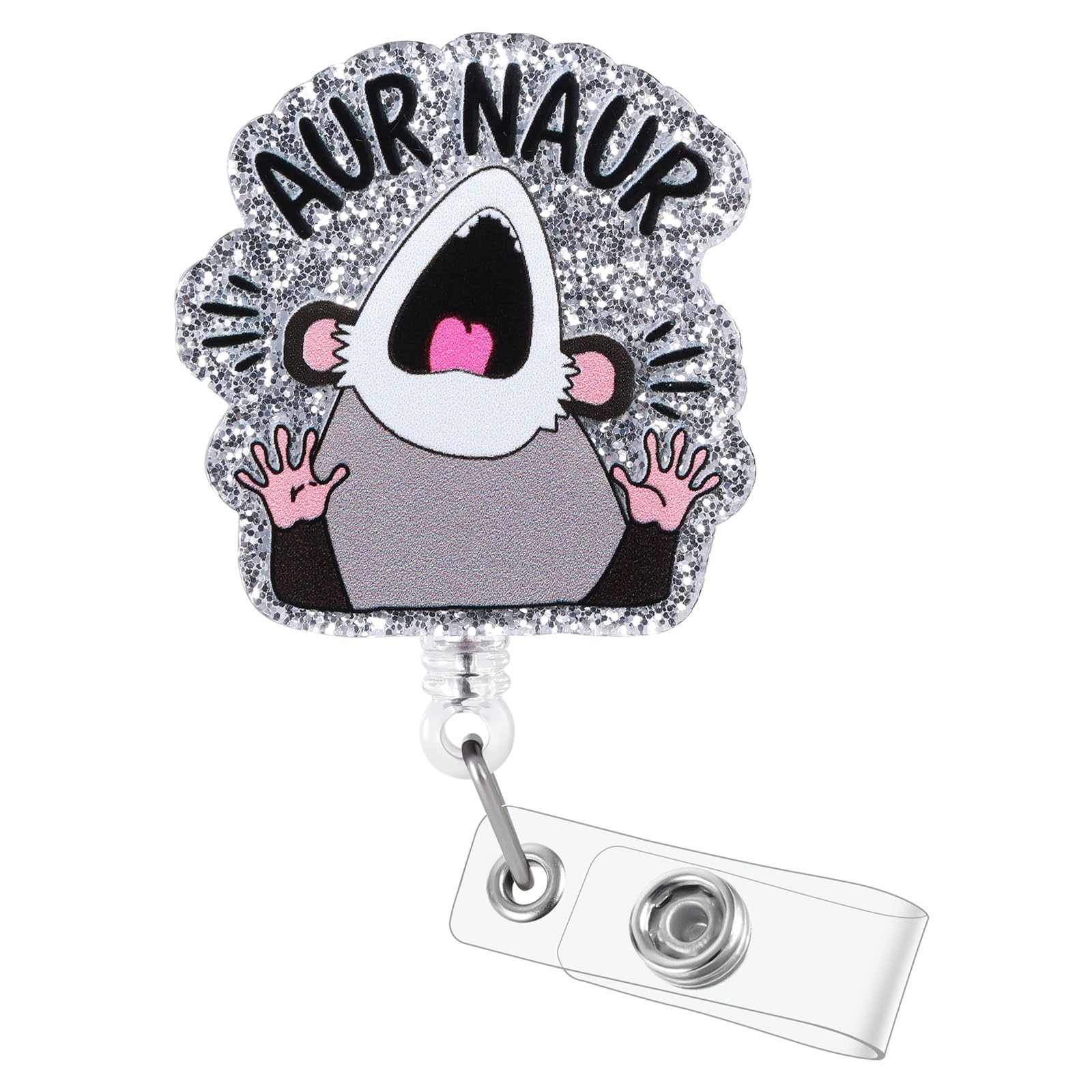 AUR Naur Funny Nurse Badge Reel, Cute Possum RN Badge Buddy โ image 1
