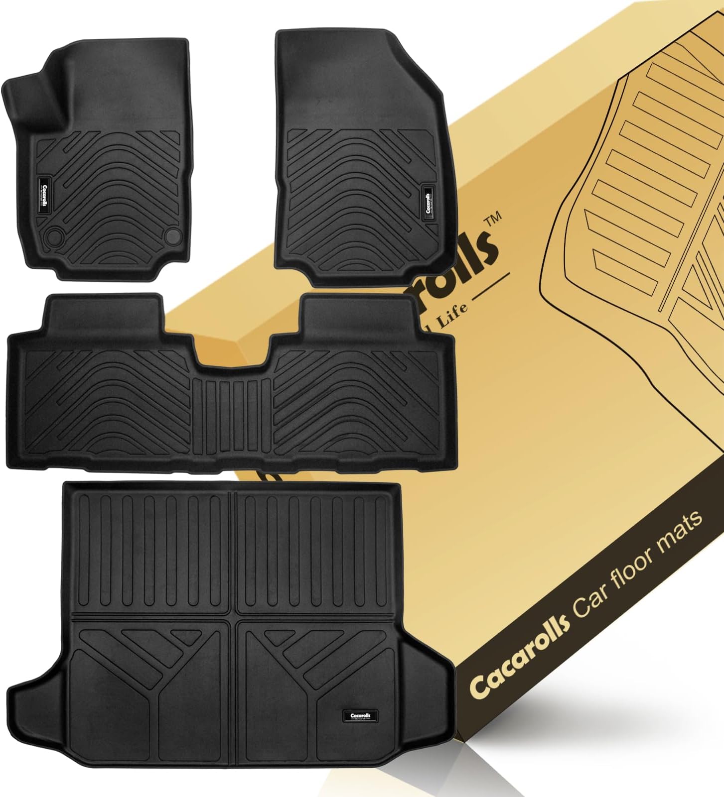 Floor Mats & Cargo Liner Fits Chevrolet Equinox/GMC Terrain 2018-2024 All Weather Rubber Mat Black
